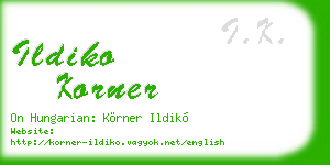 ildiko korner business card